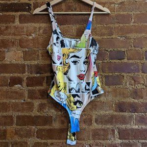 Fashion Nova Retro 80s Bodysuit Large